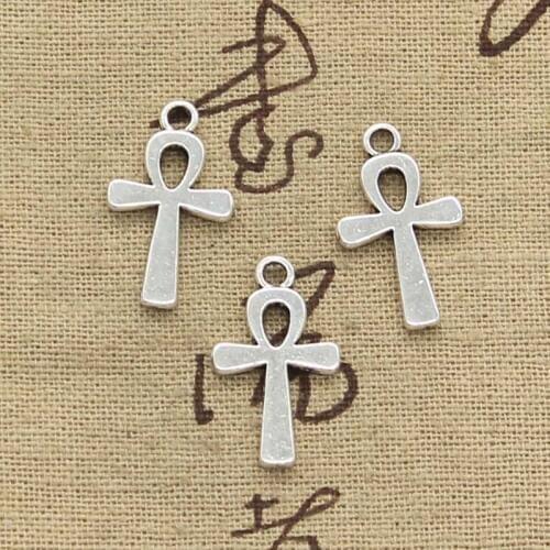 20pcs Charms Egyptian Ankh Life Symbol Cross 22x13mm Handmade Pendant fit,Vintage Tibetan Silver color,DIY For Bracelet Necklace
