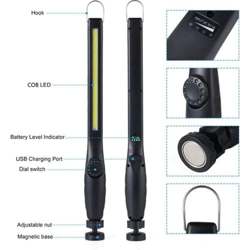 Portable Work Light Magnet Flashlight COB USB Rechargeable Handheld Magnetic Torch Lantern Powerful LED Car Repair Flood Lamp