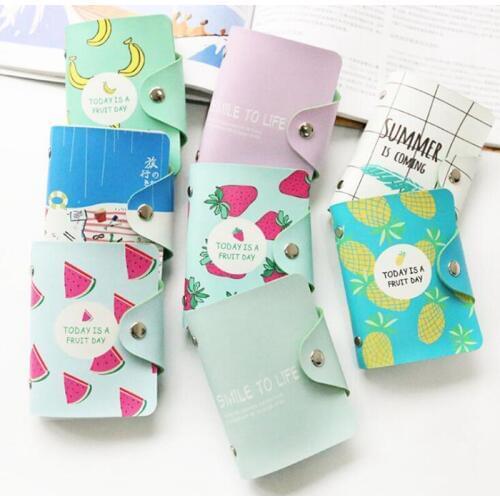 PU Leather Function Business Card Holder Women Credit Passport Card Bag Passport Card Wallet Cute 24 Bits Card ID Holders Case