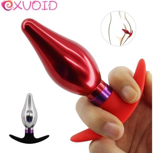 EXVOID Sex Toys for Couples Butt Plug Sex Shop Metal Anal Plug Prostate Massager Rhinestone Adult Products Erotic Toys