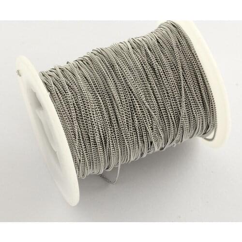 25m/roll 1x0.8x0.3mm Unwelded Stainless Steel Twisted Chains for Jewelry Making DIY Bracelet Necklace Accessories Finding