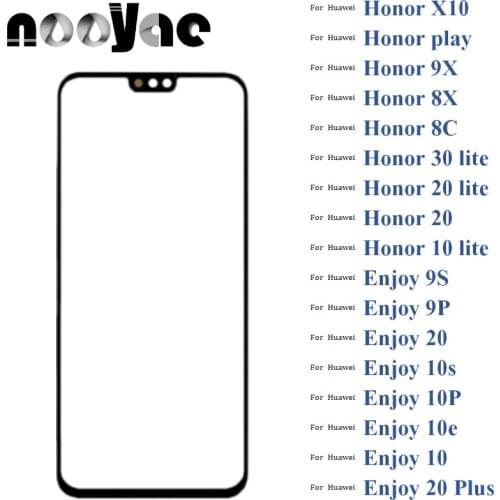 Black Digitizer LCD Sensor Glass For Huawei Honor X10 Play 4T Pro 9X 8X 8C 30 20 10 Lite 20i Touch Screen Glass lens Panel