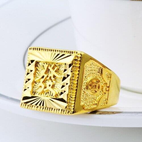 Stylish Wide Ring Women Men Punk Rock Simple gold Color Square Gift Fashion fine jewelry
