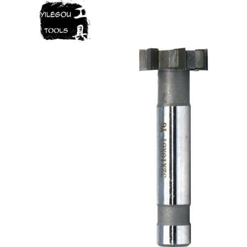 Diameter 32mm Carbide T-Slot Milling Cutter, Cutting Thickness 3-16mm, 6 Teeth, 16mm Straight Shank T Milling Cutter