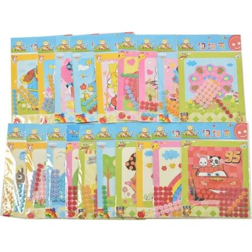 Creative kids Sticky Art Educational Handmade Toys DIY Button to Craft Painting For Over 3 Years Kid Children