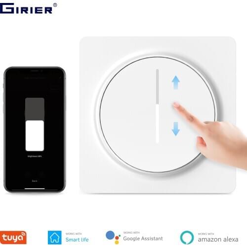 Tuya Smart Wifi Dimmer Switch, Touch Dimmable Panel Light Switch EU 100-240V, Compatible with Alexa Google Home, No Hub Required