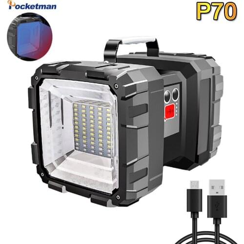 USB Rechargeable LED Work Light L2 35*SMD XHP70+45* SMD LED Waterproof Flashlight Inspection Spotlight 10000MAh Built-in Battery