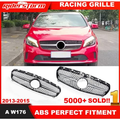 Diamond Front Grille For mercedez benz A-Class W176 grille for A180 A200 A220 A250 A300 diamond grille 2013-2015 Without Emblem