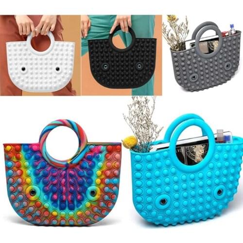 Womens Bubble Stress Relief Handbags with Fidget Toys Ladies Fashion Handbags Uncompressed Bubble Handbags Mother Bags