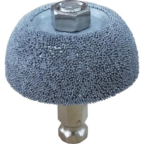 1pc Aluminum Oxidated Carbide Steel Flared Contour Wheel /Cup with Arbor Adaptor Removing Rubber Efficiently Buffing Wheel