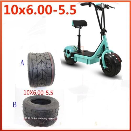 10 Inch Widened Tire 10x6.00-5.5 Motorcycle Vacuum Road Tire Tubeless Tire Wheel for mini Harley electric vehicle