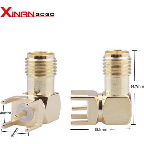 10PCS SMA Female Right Angle 90 DEGREE SMA-KWE PCB Mount Adapter RF Connector