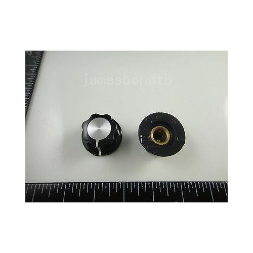 100pcs Skirted Knob A01 For Standard Pots Black D 20mm H 12mm Hole Diameter 6mm