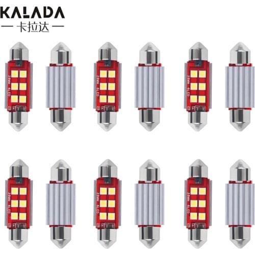 100 Pcs Festoon Car LED Bulb Canbus Error Free C5W 31 36 39 41MM 3030 LED Light License Plate Trunk Light 12V White 6000K 6500K