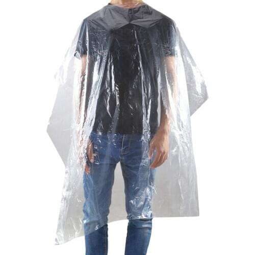 100Pcs PE Apron Disposable Long Barber Wai Cloth Perm Hair Salon Haircut Wai Hairdressing Cape Shawl 60X90cm