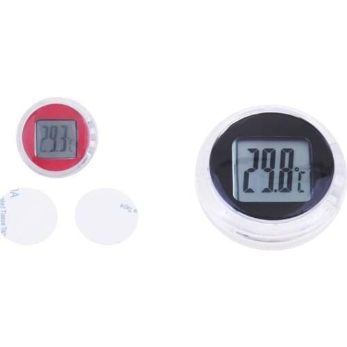 2 Pack Motorcycle Bike Waterproof Temperature Gauge - Celsius Meter - Self-sticking (Black + Red)