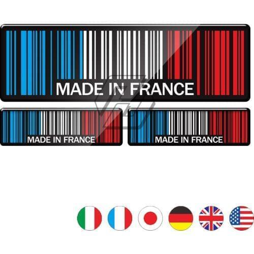 3D Bar Code Sticker Made In France UK USA Germany Motorcycle Tank Pad Decal Case for BMW Aprilia Ducati Benelli MV