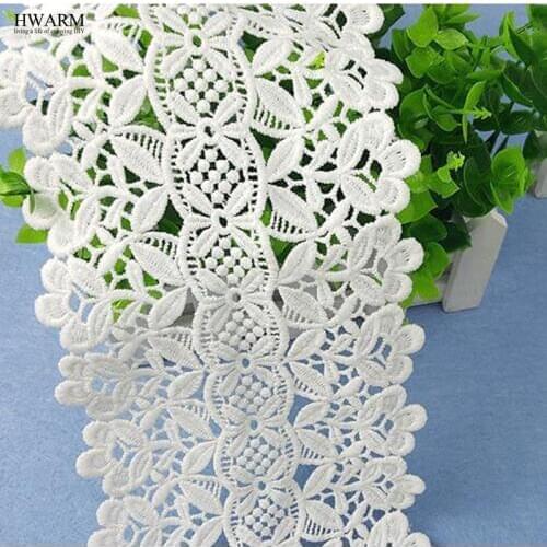 5yard white african lace fabric trim wedding decoration Milk silk diy embroidery mesh lace 12cm cloth exquisite white bilateral
