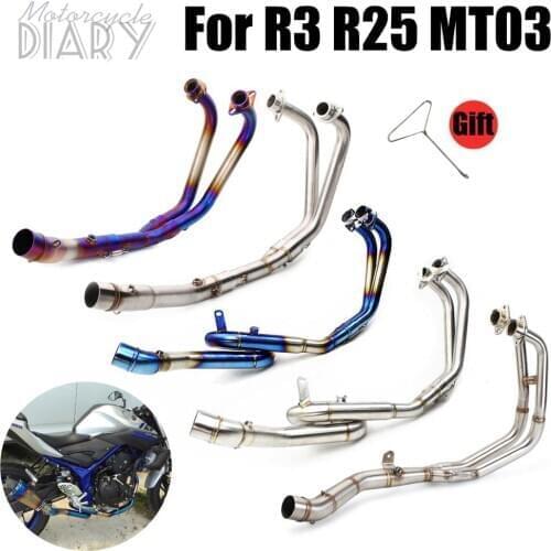 51mm Motorcycle Full Exhaust System Racing Modified Front link Pipe Escape Moto For YZF R3 R25 2014-2018 MT-03 MT03 2016-2018