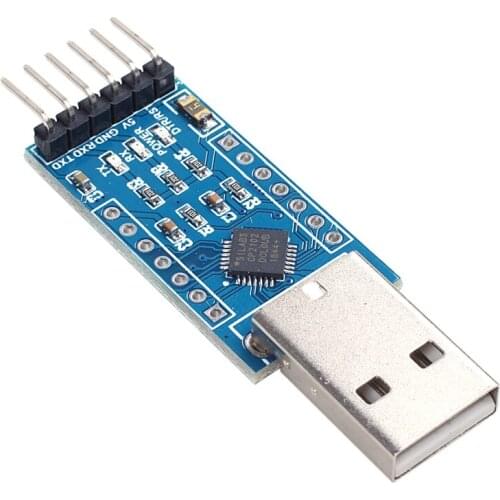 AU42 -CP2102 USB 2.0 to UART TTL 6PIN Module Serial Converter Adapter Blue+Silver