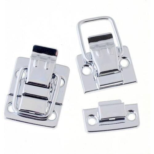 Free Shipping-1 Set Toggle Catch Suitcase Case Box Trunk Box Silver Tone 43x30mm F1405