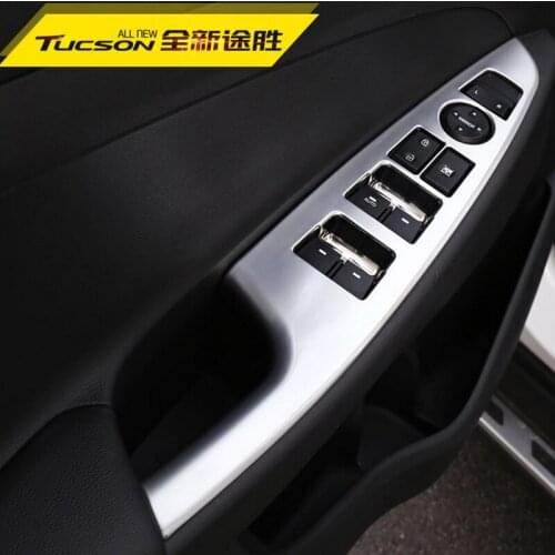 Free Shipping Interior 4PCS Door Window Holder Switch Panel Trim For Hyundai Tucson 2015 2016