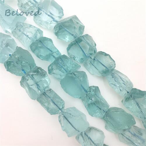 Natural Blue Opal Nugget Loose Beads, Raw Blue Clear Quartz Gems Beads For Jewelry Making, BG18320