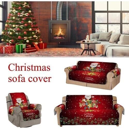 Sofa Covers Christmas Printed Stretch Slipcovers Sofa-Cover For Living Room Slip-resistant Couch Cover Sofa Towel 1/2/3 Seat