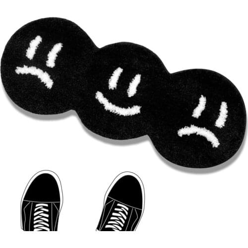 Black Faces Bathroom Mat Funny Fluffy Flocking Carpet Bath Tub Side Anti Slip Rug Floor Pad Doormat Home Decor