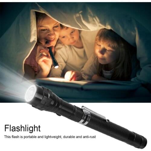 Mini Flexible Telescopic LED Flashlight Rotatable Torch Flashlight with Magnetic End Outdoor Camping Hiking Flash Light