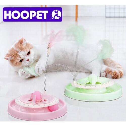 HOOPET 2 Colors Funny Cat Toys With Feather For Cat Kitten Playing Pet Seat Scratch Toy Pet Cat Products