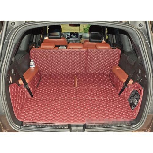 Good! Full set car trunk mats for Mercedes Benz GLS 63 AMG 7 seats 2019-2016 waterproof cargo liner boot carpets for GLS63 2017