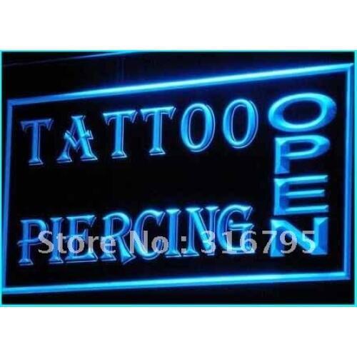 I213 OPEN Tattoo Piercing Shop NEW LED Neon Light Light Signss On/Off Switch 20+ Colors 5 Sizes