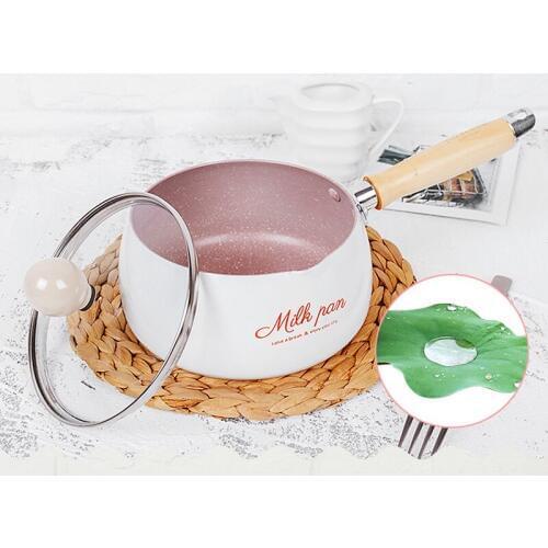 16 CM Useful No-Stick Pot Mini Milk Pans Chocolate Milk Soup Heating Pot General Use for Gas & Induction Cooker
