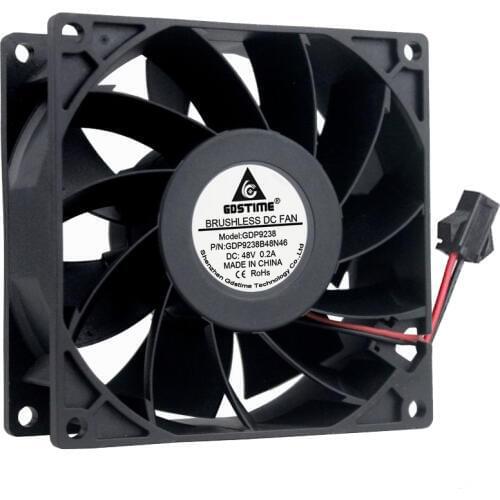 High Pressure GDSTIME 92mm SM 2Pin DC 48V 9238 92x92x38mm 9cm Computer Server Inverter Square Cooler Cooling Fans