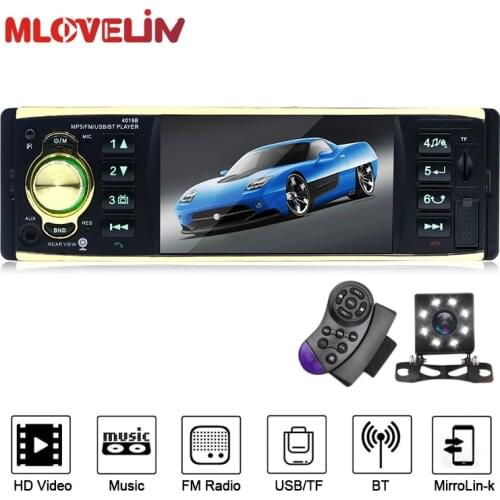 MLOVELIN 4" Car Radio 1 Din BT Autoradio USB AUX MP5 Video Player MP3 Auto Audio Stereo Rearview Camera