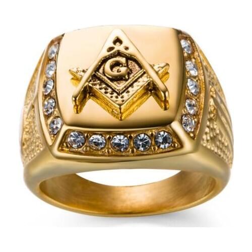 10pcs/lot High Quality Stainless Steel Freemason Ring Mens Masonic Rings for Men Size 7-14 Jewelry Gifts