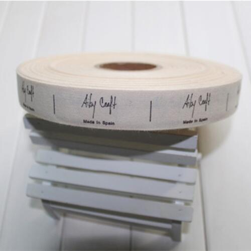 Custom printed cotton clothing labels beige bottom color soft wash tags 1000pcs roll lot