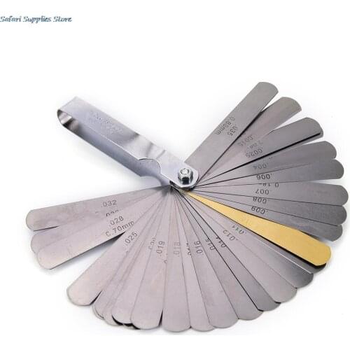 1 set Guitar 32 Blade Feeler Gauge Set Metric Imperial Measure Tune Up Gap Blade Tool