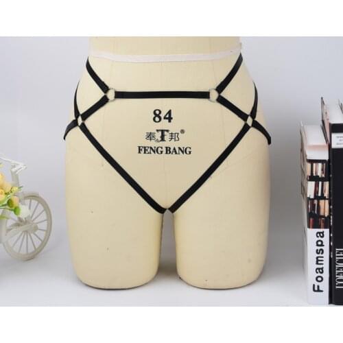 Body Harness Cage Cup less Bra Lingerie Erotic Peekaboo Bra Black Lingerie Cheeky black mesh harness panties women lady sexy