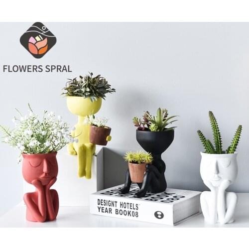 Nordic Art Abstract Character Home Creative Flower Pot Balcony Garden Dried Flower Flower Arrangement Flower Pot Decoration