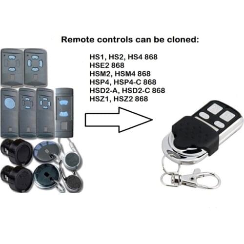 868MHz Garage Door Remote Control Gate Command Clone for HORMANN HSM2 HSM4 HSE2 Garage Door Remote Control Duplicator