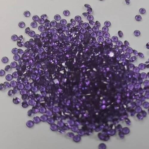Sale 1000pcs/Lot 5A 1-3mm Synthetic Amethystine Color Nano Stone Round Shape Brilliant Cut Lab Gem Beads For Wax Setting Jewelry