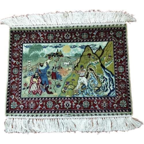 Seeykeep™ 1.6x1.2ft 500Lines Collectables Rectangle Pure Silk Handknotted Fariy tale Rug-SK3036190