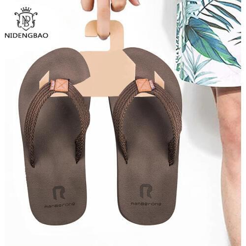 Size 40-50 Brand Flip Flops Men Summer Comfortable Cool Casual Shoes Man Non-Slip Beach Sandals Quick-drying Men Slipper Pantufa