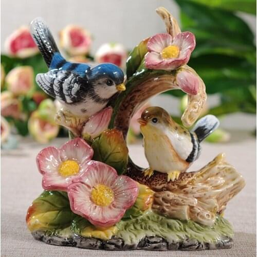 NORDIC MODERN COLORFUL CERAMIC LOVE BIRD ORNAMENT PORCELAIN FIGURINE DECORATION HOUSEHOLD