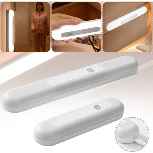 Under Cabinet Light LED Motion Sensor Light USB Rechargeable Night Light LED Lamp For Wardrobe Kitchen Bedroom Closet