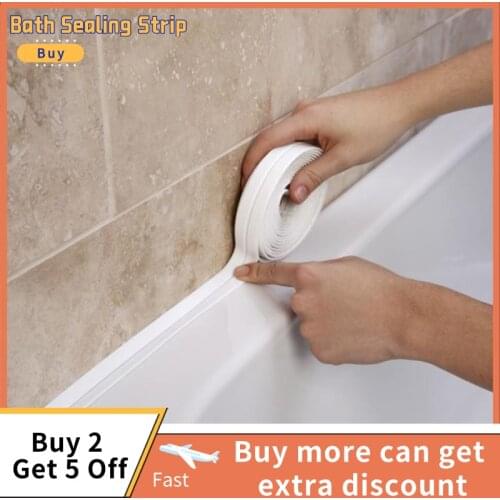 Bathroom Shower Sink Bath Sealing Strip Tape White PVC Self adhesive Waterproof Wall Sticker for Bathroom Kitchen Accessories