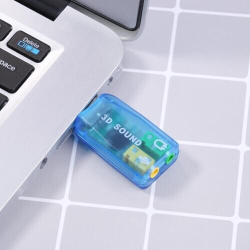 External USB Sound Card 3D Audio Headset Microphone Adapter for PC Desktop External Sound Card 3D Sound Card Headset Microphone