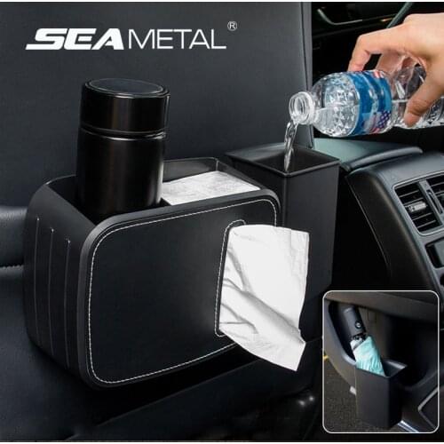 Interior Storage Holder Car Organizer Box Rubbish Container Bin Bag Can For Car Back Seat Hanging Pocket Storage Interior Parts